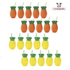 Copo Abacaxi Laranja E Amarelo 300 ml Injetemp - Kit 20 copos