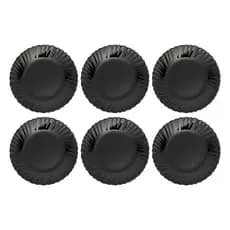 Conjunto 6 Prato Raso Vidro Preto Feston 26cm Redondo P/ Refeições Prato Elegante 6 Peça Em Casa Tem