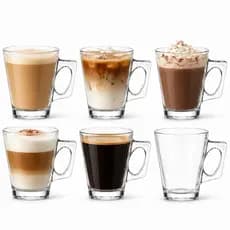 Kit 3/6/12 Canecas Vidro Cappuccino Jogo Xícara Verona Lisa Café Nespresso 185ml