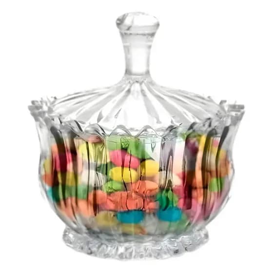 Bomboniere Baleiro Vidro Clear Incolor 900ml Brazilia Baleiro Com Tampa Doces Decorativo Em Casa Tem