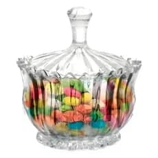 Bomboniere Baleiro Vidro Clear Incolor 900ml Brazilia Baleiro Com Tampa Doces Decorativo Em Casa Tem