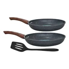 Jogo De Panelas Frigideiras Antiaderentes Com Revestimento Cerâmico Com Espátula De Silicone Lehaví