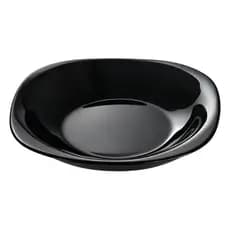 Prato Fundo De Vidro Opalino Preto Brilhante Square 21,00 Cm Prato Quadrado Para Sopa Em Casa Tem