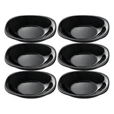 Conjunto 6 Prato Fundo Vidro Opal Preto Square 21cm Prato Elegante Sopa Refeições 6 Peça Em Casa Tem
