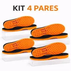 Kit 4 Pares Palmilha Ortopédica Gel Conforto Máximo Anti Impacto Oferta Top