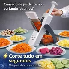 Fatiador de Legumes Multifuncional 5 em 1 com Lâminas Inox Ajustável Cortador Profissional Entrega Rápida