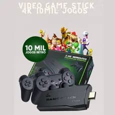 Game Stick 4K 10000 Jogos Retro HDMI Console Com 2 Controles Sem Fio