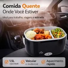 Marmita Elétrica Veicular 1,5L Bivolt 12V 24V 110V 220V Portátil Carro Caminhão