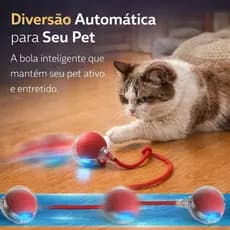 Bola Interativa para Cachorro Inteligente Automática Recarregável USB Brinquedo Pet Cães e Gatos