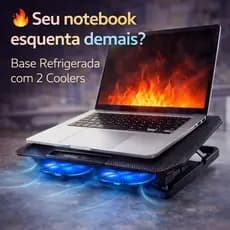Base para Notebook com Cooler Suporte Notebook Gamer 2 Ventiladores USB Silencioso Ajustável Entrega Rápida