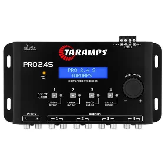 Processador De Áudio Digital Taramps PRO 2.4S Equalizador Crossover 4 Saídas - RCA FIO