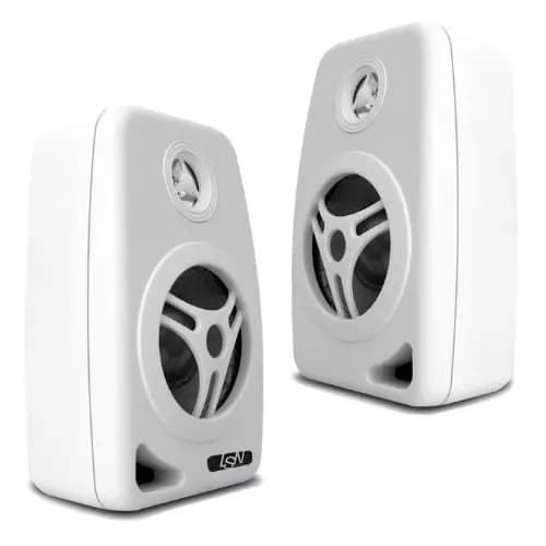 par de caixas de som acustica ambiente suporte articulado 70w leson branco