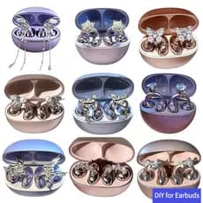 1 Par De Clipes De Fone De Ouvido De Zircônia , Design Requintado , Acessório , Flash Diamante , Roupa Personalizada DIY
