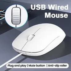 Mouse Com Fio USB 1200DPI , Portátil , Escritório , Silencioso , Ergonômico , Óptico , Mudo , Universal Para Laptop , PC