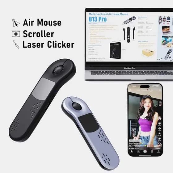 Mouse Sem Fio Bluetooth 2.4Ghz Controle Remoto Recarregável De Modo Duplo Com Air Touchpad Click Para PowerPoint Keynote