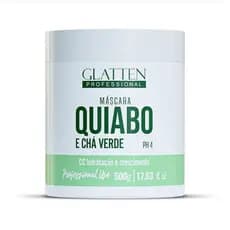 Máscara De Tratamento Quiabo e Chá Verde Hidratação e Crescimento 500g Glatten Professional