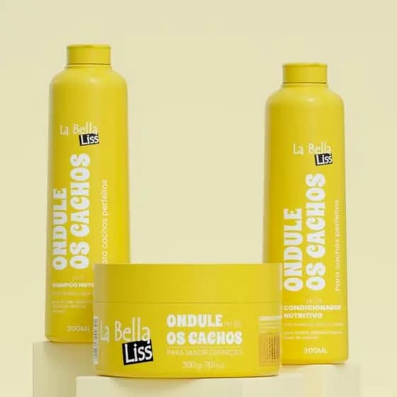 Kit Shampoo Condicionador + Máscara de hidrataçaõ 300ml La Bella Liss - Combo Cachos Ondule
