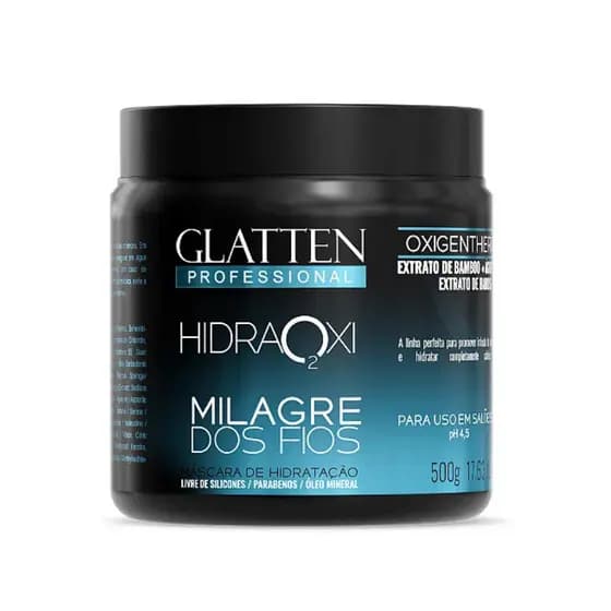Máscara Capilar Hidratação Milagre dos Fios Glatten Profissional 500g