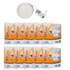 Kit 10x Plafons Sobrepor Redondo Led 6w Painel Kanko SR6WBF