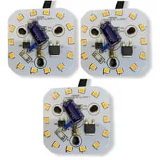 Kit 3x Placa Pcb Led - 14 Led 45x45mm 8w 220v 3000k C/ Cabo