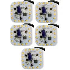 Kit 5x Placa Pcb Led - 16 Led 45x45mm 8w 127v 3000k C/ Cabo