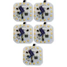 Kit 5x Placa Pcb Led - 14 Led 45x45mm 8w 220v 3000k C/ Cabo