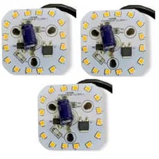 Kit 3x Placa Pcb Led - 16 Led 45x45mm 8w 127v 3000k C/ Cabo