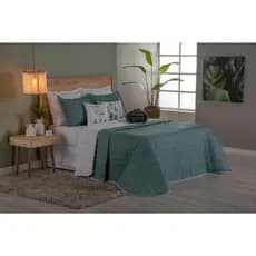 Kit Colcha Cobre Leito Casal Queen Dupla Face 8 Peças Com Almofadas Decorativas