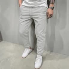 Calça Jogger Masculina Sarja ou Jeans 4 Bolsos Com Punho Elástico Streetwear Casual Slim Várias Cores Premium