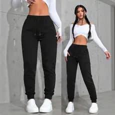 Calça Jogger Unissex Sarja Masculina Feminina com Punho Elástico Casual Streetwear Premium Confortável Slim Ajuste