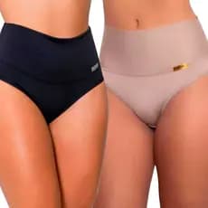 Kit 2 Cinta Seca Barriga Suplex Modeladora Alta Compressão Feminina AQN SPORT