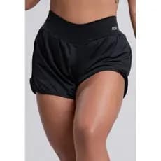 Short Beach Tennis Versatily Preto Fitness Feminino Academia Yoga Corrida AQN SPORT