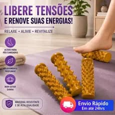 Massageador De Pés 3 Rolos De Massagem Yoga Bola Fáscia Plantar Cuidados De Relaxamento Muscular Manual De Plástic