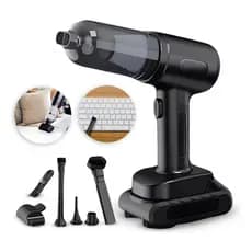 Aspirador De Pó Portátil Recarregável Via Usb Bateria 24v Casa Escritório Carro 127/220v Preto 120w