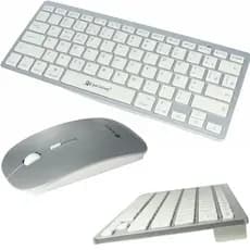 Teclado e Mouse Sem Fio UItra Slim Bluetooth** Recarregável ABNT2 Prata