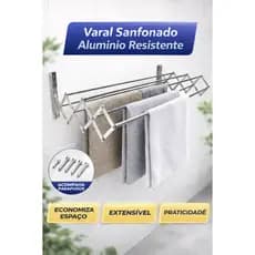 Varal roupas Sanfonado Tamanhos (60 cm) (80 cm) (1,00 cm) e (1,20 cm)