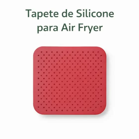 tapete silicone air fryer antiaderente vermelho