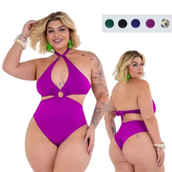Maiô Feminino Bojo Removível Com Argola Forro Duplo Semi Fio