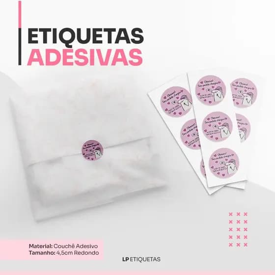 Etiqueta adesiva de agradecimento OBAA! FLORK 4,5CM - Ideal para as suas encomendas (204 ETIQUETAS)
