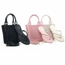 KIT BOLSA E CHINELO PARA O VERÃO ÓTIMO PARA PASSEIOS, SHOPPING E PRAIA,  SANDALIA LEVE E ELEGANTE PARA O DIA A DIA
