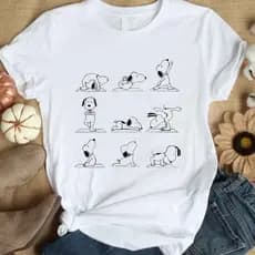 [Camiseta Premium em Algodão Puro]SISI Blusa Snoopy Yoga UNISSEX