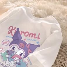 Camiseta de algodão malha 30.1 Camisa kuromi com ursinhos envio rápido