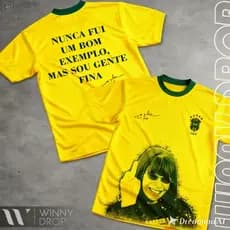 CAMISETA EM DRYFIT BRASIL ENVIO IMEDIATO CAMISA VERDE E AMARELA RITA LEE