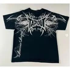 Camiseta Moderna E Personalizada De Algodão Puro Tapout Y2K hip-hop Carta oversized Estampada casual Gola Redonda Meia M