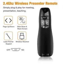 R400 2.4Ghz USB Apresentador Sem Fio Página Caneta Giratória Com Ponto De Luz Vermelha PPT Controle Remoto Para Apresentação Powerpoint