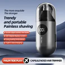 Aparador Elétrico De Pêlos De Nariz De Mini Cápsula , Barbeador Nasais Recarregável USB Tipo C Com Display Digital LED ,