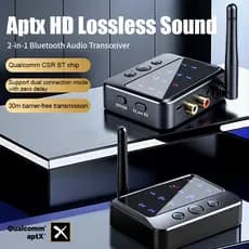 X3 2 Em 1 Bluetooth 5.4 Transmissor Receptor De Áudio 3.5mm Aux RCA Adaptador De Música Estéreo Sem Fio Conexão Dupla