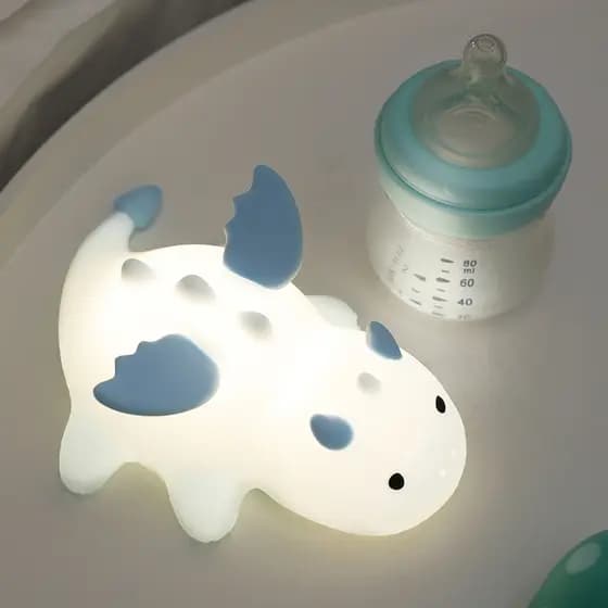 Luz Noturna De Silicone De Desenho Animado , Lâmpada Fofa Para Dormir , Colorida Recarregável Por USB , Decoração De Cas
