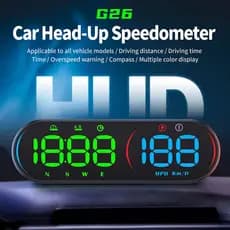 Velocímetro HUD Universal Para Carro GPS G26 , Display Digital Head Up Com Aviso De Excesso De Velocidade De Bússola Mul