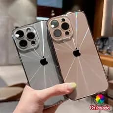 Luxo Colorido Laser CD Padrão Aurora Caso Para iPhone 17 16 15 14 13 12 11 Pro Max Proteção Da Lente Câmera